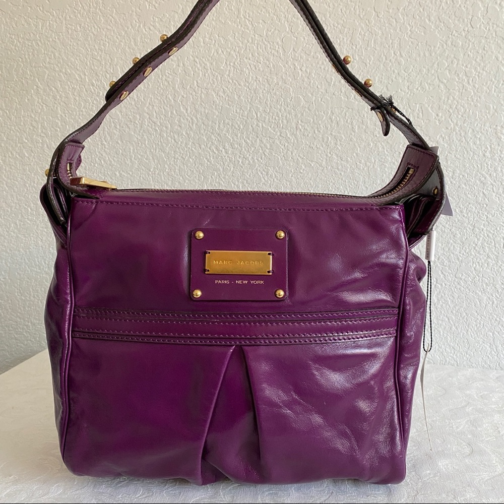 Marc Jacobs Purple Leather Lorna Hobo Bag